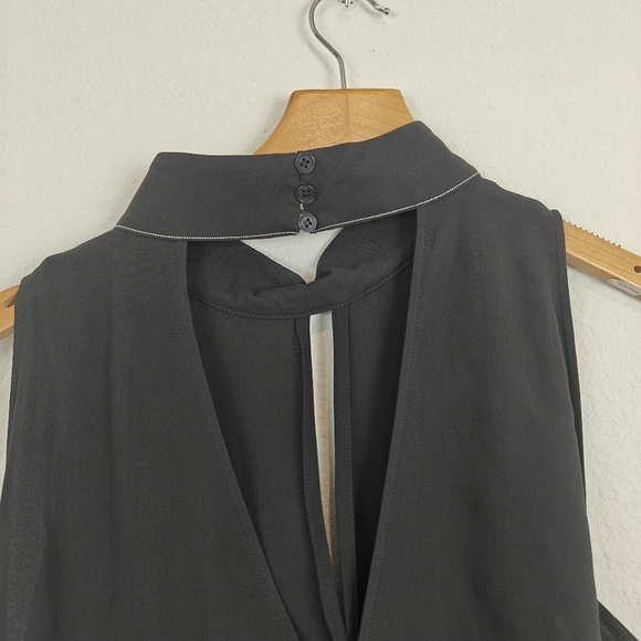 Lafayette 148 NY High Neck Sleeveless Silk Cutout Blouse Size M Women's - Picture 9 of 11